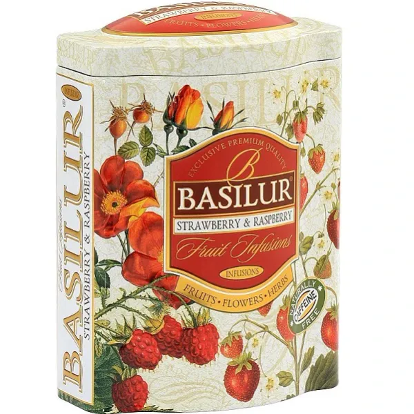 BASILUR Fruit Strawberry & Raspberry Tin Caddy 100g