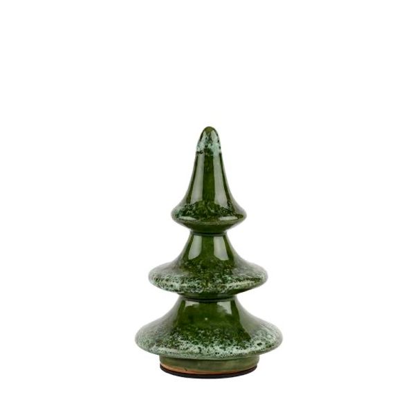 Juletr&aelig; Snow 15x9 cm Gr&oslash;n/Hvid Keramik