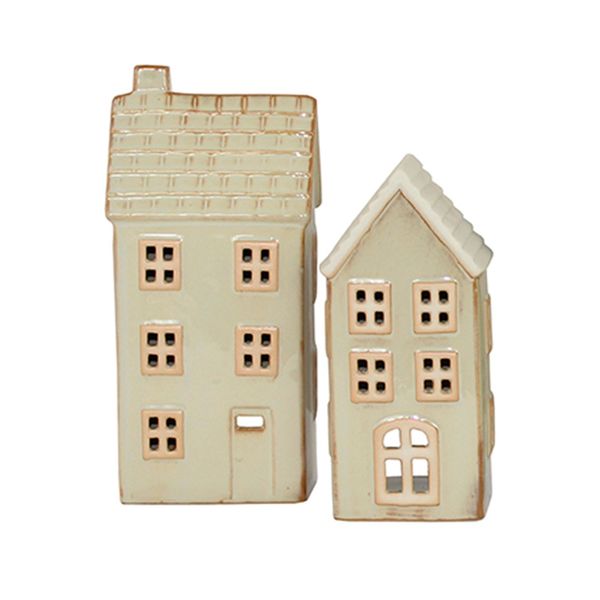 Stenhus 2 ass (12) - Beige 10,2x21,7cm