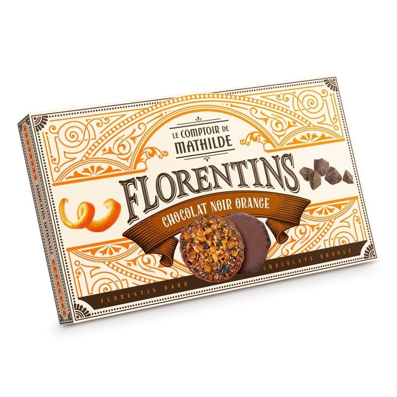 Florentine Dark Chocolate and Orange 100G